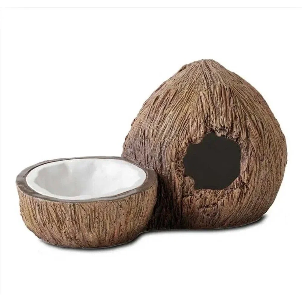 Exoterra Reptile set -Coconut Cave Hide And Water Dish For Terrarium Tropical